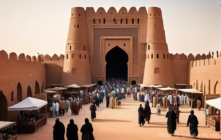 리야드의 역사적 유적지 탐방 - **Prompt for Diriyah (At-Turaif):**
    "A majestic, historical scene of Diriyah's At-Turaif distric...