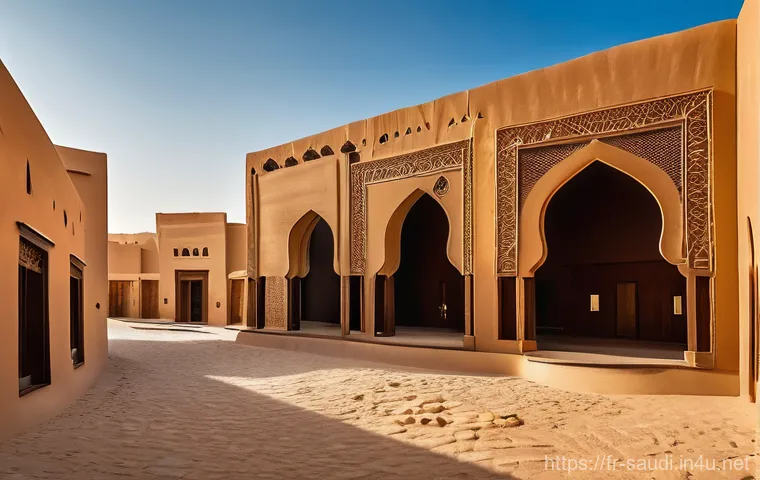 리야드의 역사적 유적지 탐방 - **Prompt for Al-Masmak Fort and surrounding Souk:**
    "An imposing and historically rich view of A...